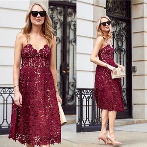 SELF PORTRAIT-ESQUE Dark Red midi dress S